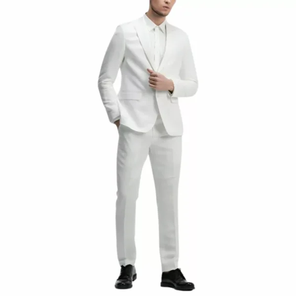White Formal Two Piece Tuxedo Suit for Men