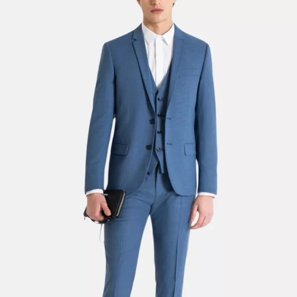 Modern 3 Piece Suit Blue Slim Fit Suits, Two Button Suit , Wedding Suits