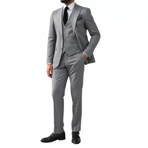 3 Piece Men’s Light Grey Suit - Image 3