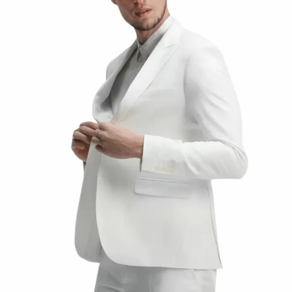 White Formal Two Piece Tuxedo Suit for Men - Image 5