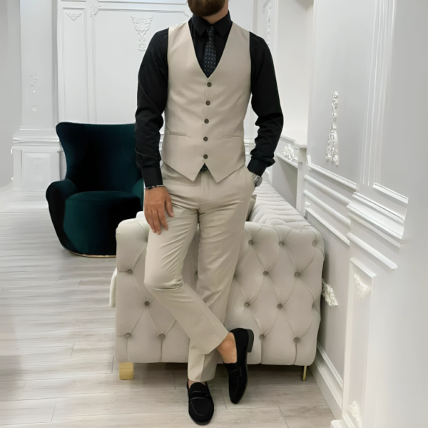 3 Piece Beige Men’s Prom Suits - Image 4