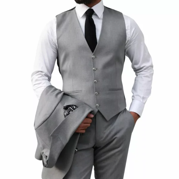 3 Piece Men’s Light Grey Suit - Image 2