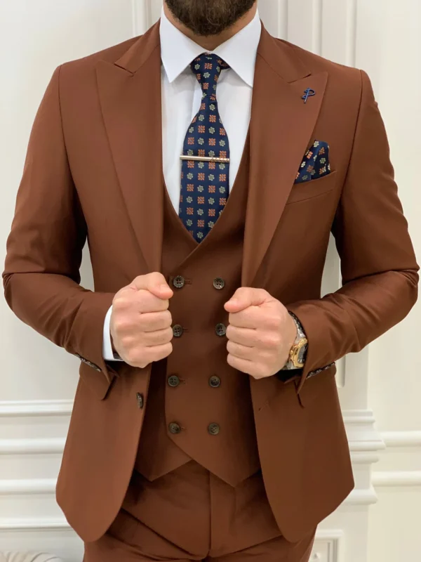 Men’s Dark Brown 3 Piece Suit - Image 3