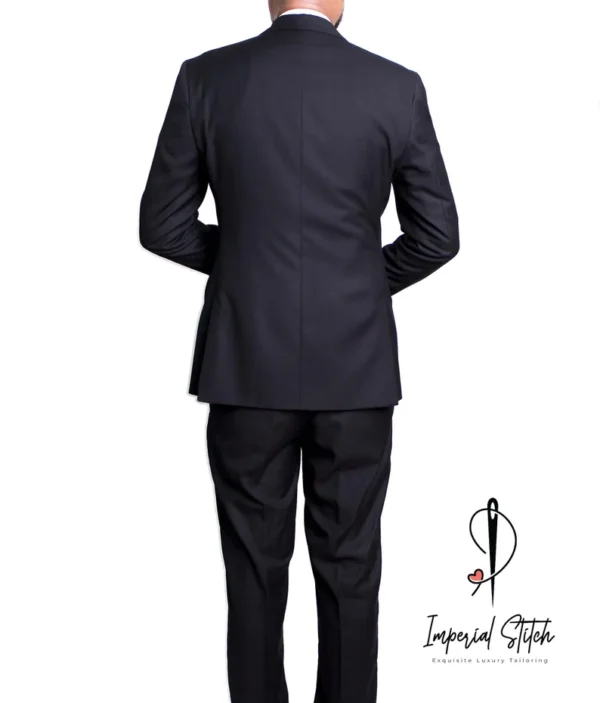 Premium Three Piece Black Men's Suit - Image 5