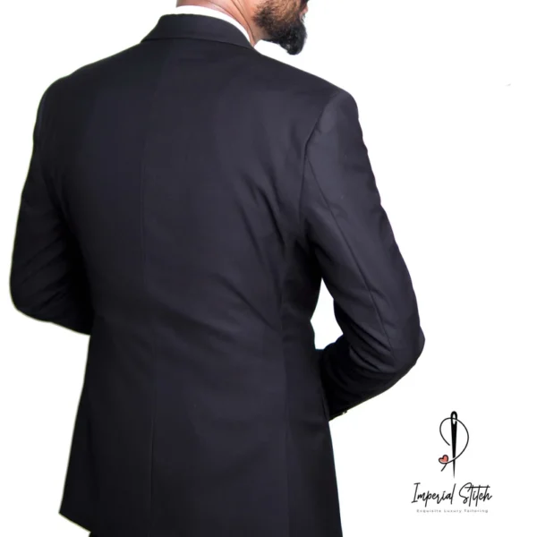 Premium Three Piece Black Men's Suit - Image 6