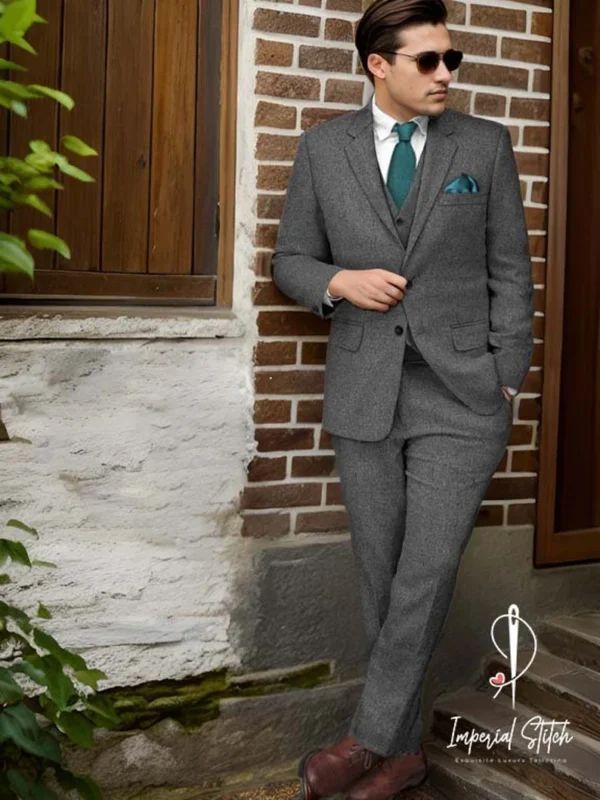 Three Piece Business man Gray Color Suit