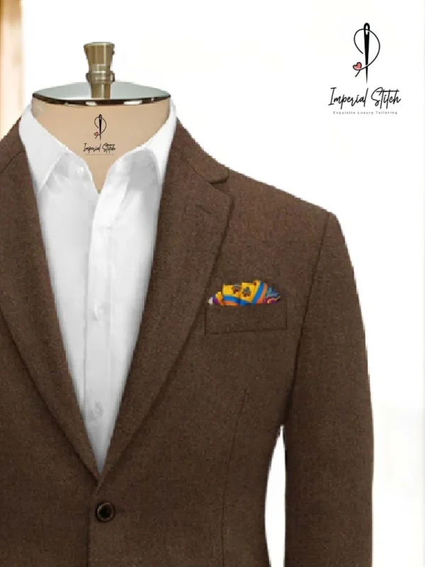 Premium Three Piece Coffee Brown Color Men's Suit - Image 4