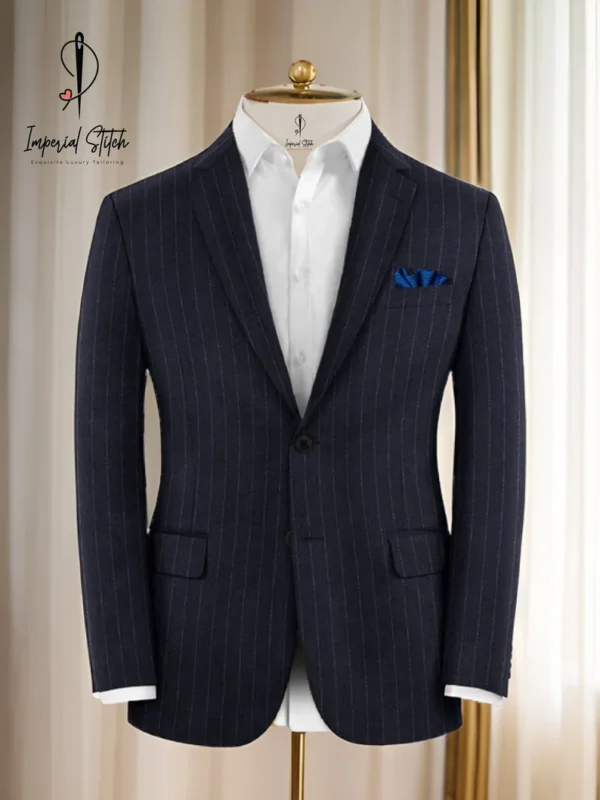 Black Chalk Stripe 3 Piece Suit - Image 2