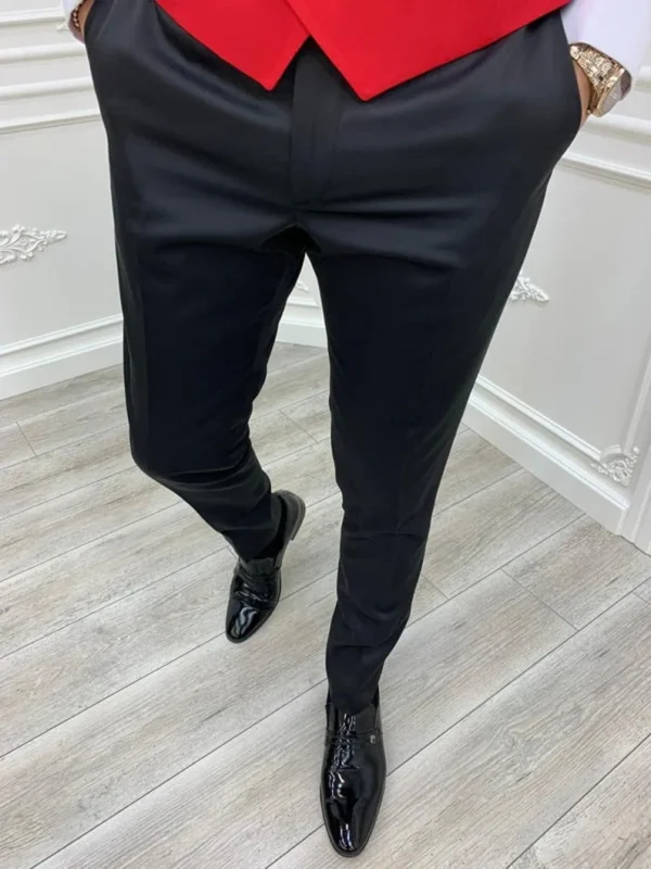 Slim Fit Classy Three Piece Red Men's Suit - Image 3