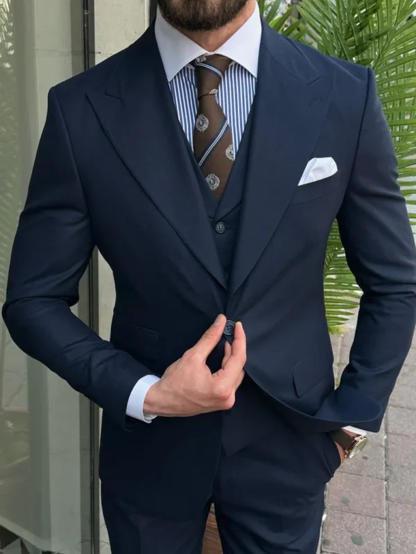 Classy Three Piece blue Men's Suit for Wedding - Image 2