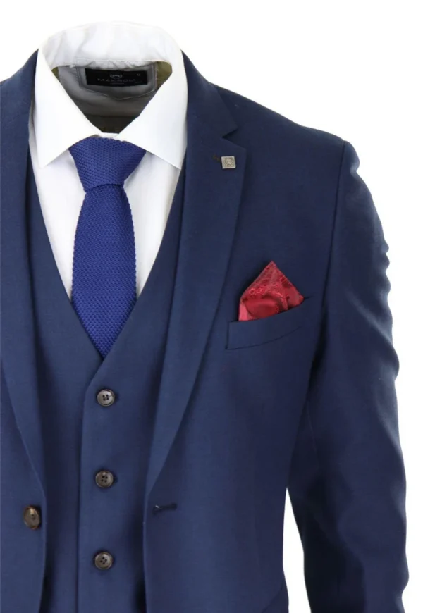 Classy Three Piece blue Men's Suit for Wedding - Image 2