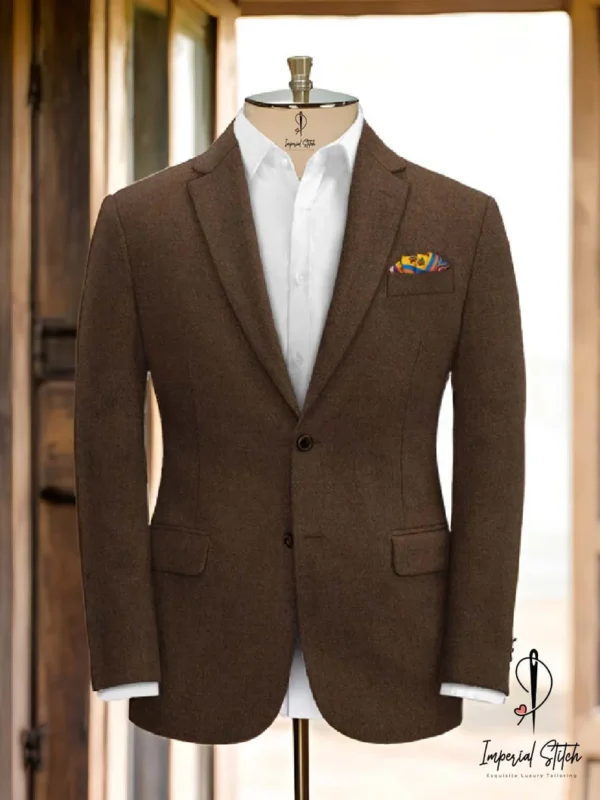 Premium Three Piece Coffee Brown Color Men's Suit - Image 2