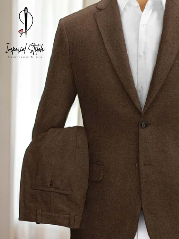 Premium Three Piece Coffee Brown Color Men's Suit - Image 5