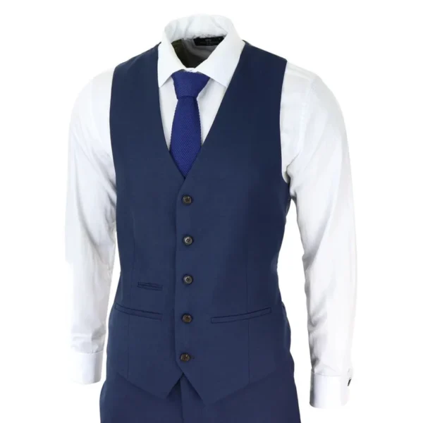 Classy Three Piece blue Men's Suit for Wedding - Image 3