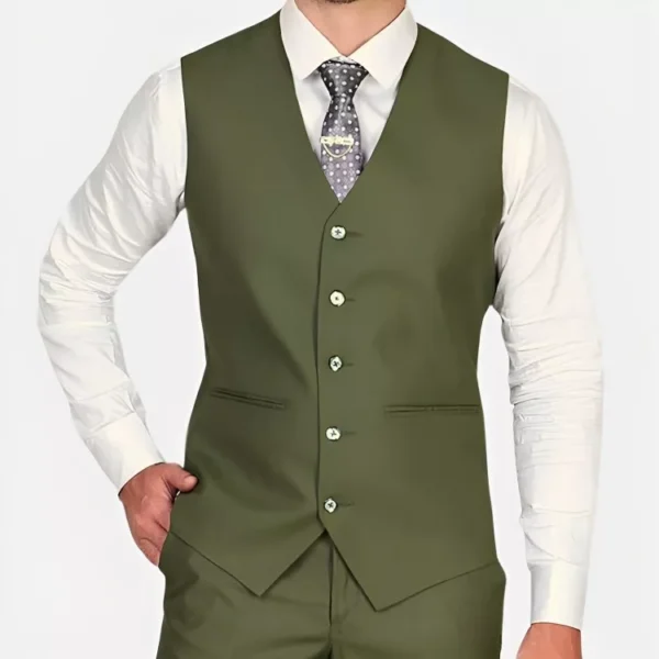 Mens Slim Fit 3 Piece Green Suit For Wedding