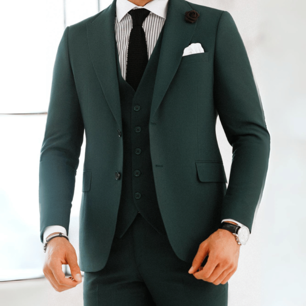 3Piece Forest Green Formal Suit for Men - Image 4