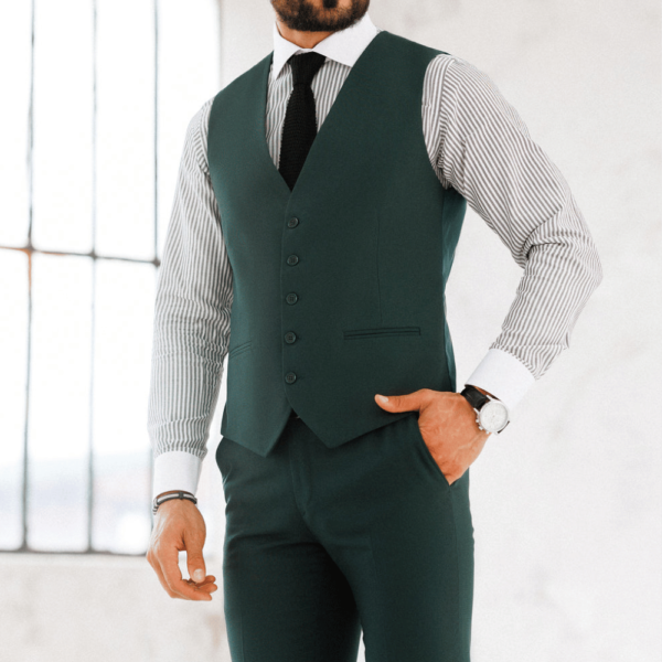 3Piece Forest Green Formal Suit for Men - Image 3