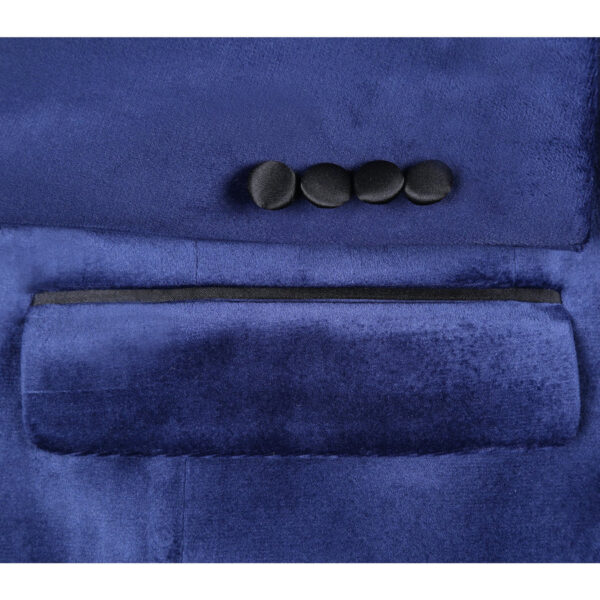 290-7 Men's Slim Fit Stretch Blue Tuxedo Blazer - Image 3