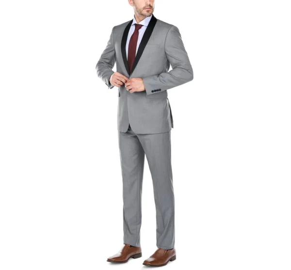 202-2 Men's Slim Fit 2-Piece Shawl Lapel Tuxedo Suit - Image 2