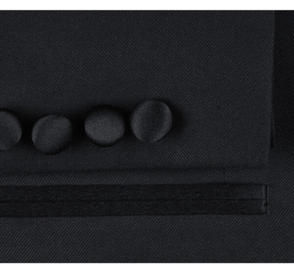 Men's Satin Notched Lapel 2-Piece Black Wool Tuxedo - Image 5