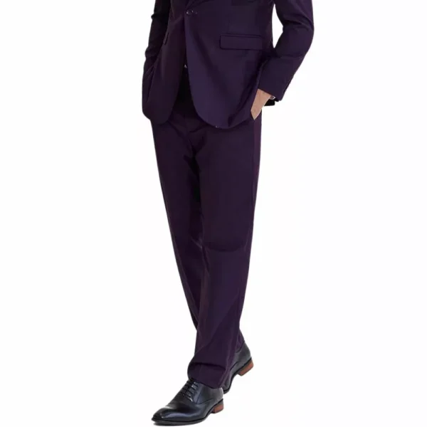 Men’s Three Piece Purple Casual Slim Fit Suit - Image 4