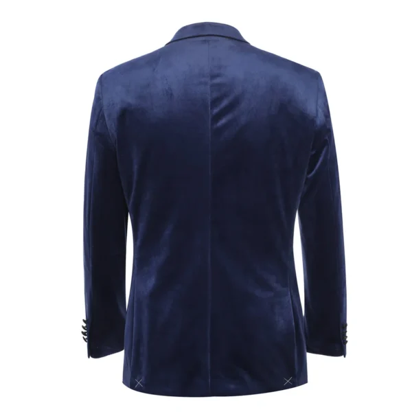 290-7 Men's Slim Fit Stretch Blue Tuxedo Blazer - Image 5