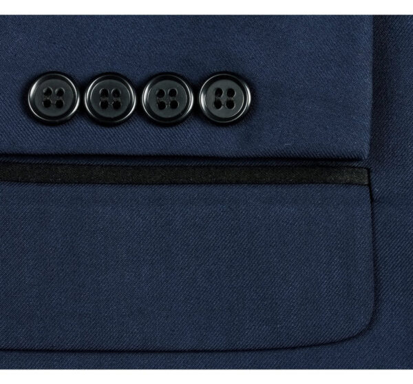 Men's Slim Fit 2-Piece Shawl Lapel Tuxedo Navy Blue Suit - Image 4