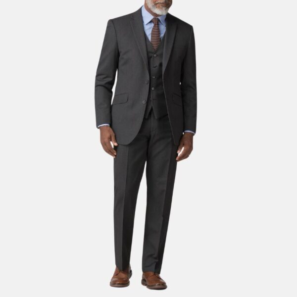 Charcoal Grey Tailored Fit Mens Three Piece Suit - Image 5