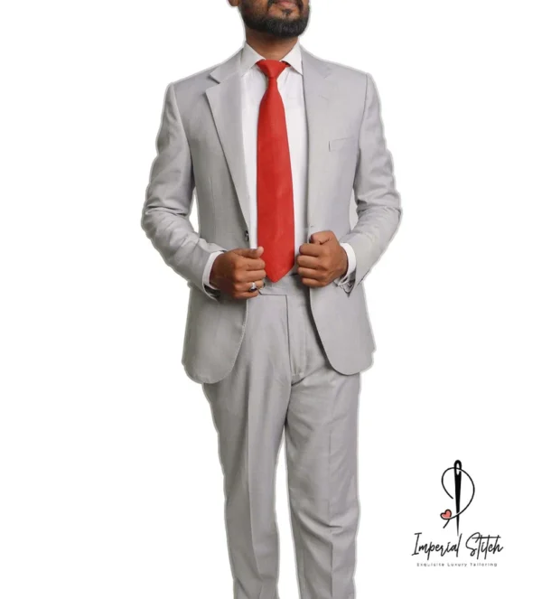 Slim Fit Designer Two Piece Sky Blue Men's Suit For Wedding - Image 4