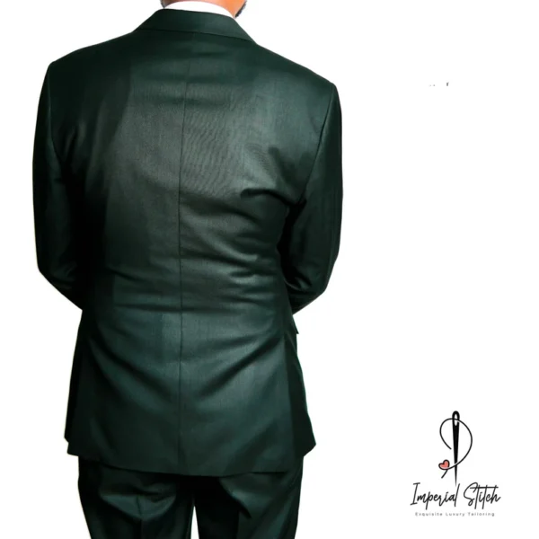 Slim Fit Designer Two Piece Green Men's Suit For Wedding - Image 4