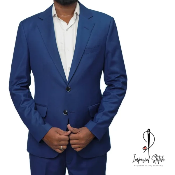 Slim Fit Designer Two Piece Blue Men Suit For Wedding - Image 4