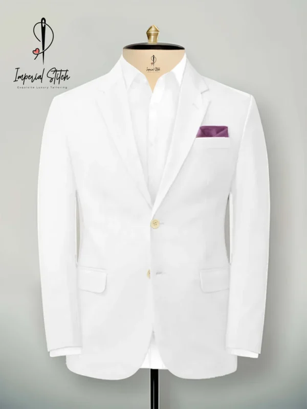 Men Custom Suit Premium White Color Three Piece