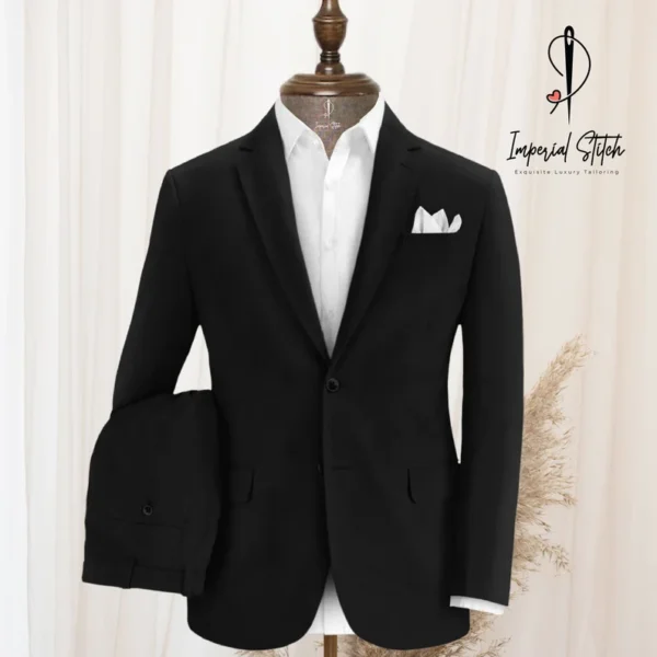 Black Chino Suit Men's Traditional Three Piece