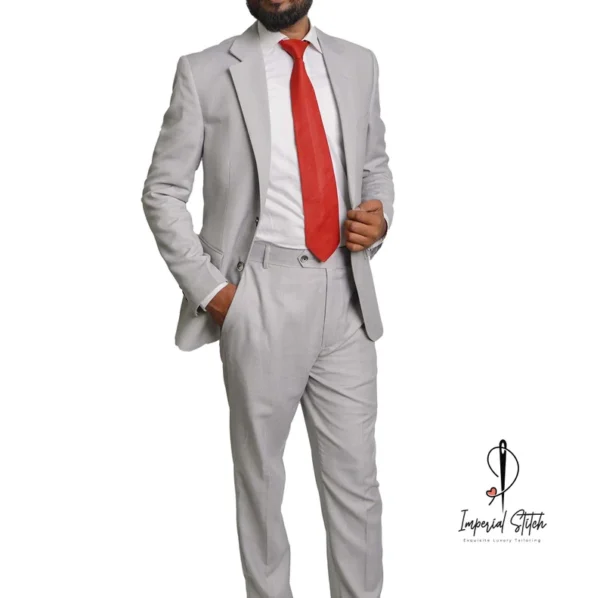 Slim Fit Designer Two Piece Sky Blue Men's Suit For Wedding - Image 3