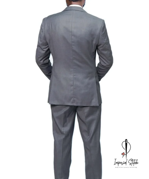 Slim Fit Designer Two Piece Grey Color Men's Suit For Wedding - Image 2