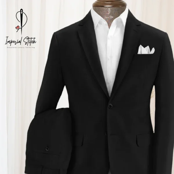 Black Chino Suit Men's Traditional Three Piece - Image 2