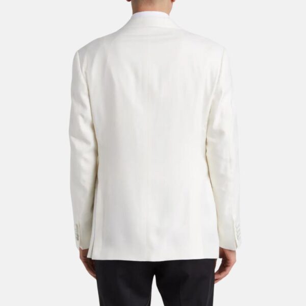 Mens White 2 Piece Peak Lapel Suit - Image 3