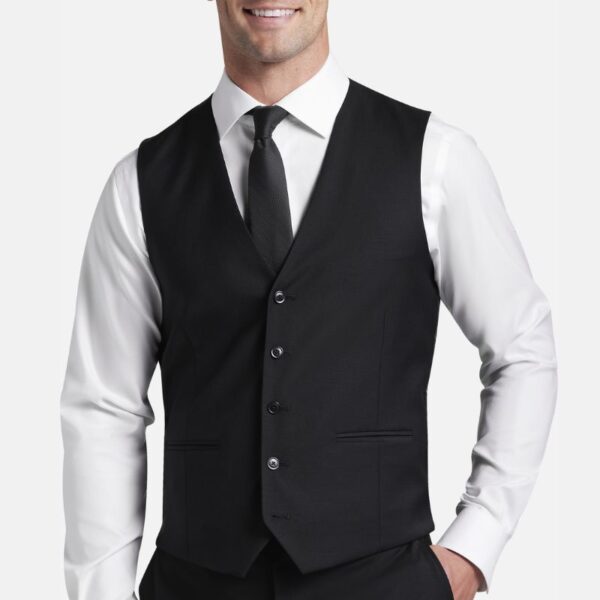 Classic Three Piece Black Slim Fit Suit For Mens - Image 7