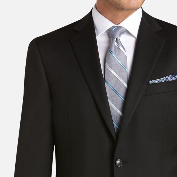 Classic Three Piece Black Slim Fit Suit For Mens - Image 2