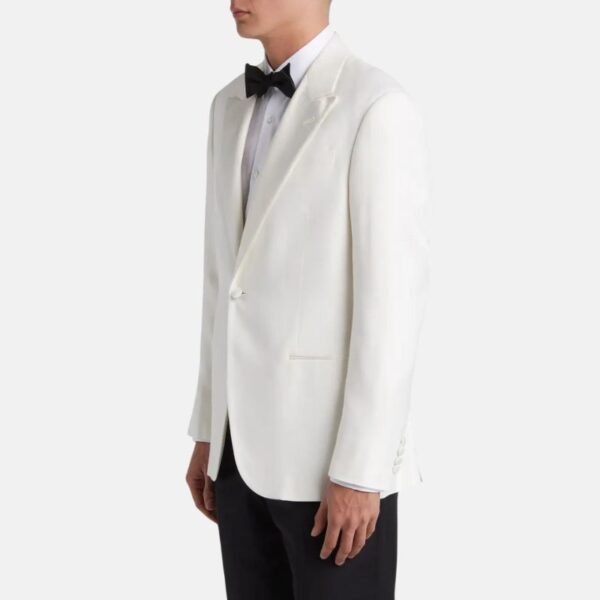 Mens White 2 Piece Peak Lapel Suit - Image 2