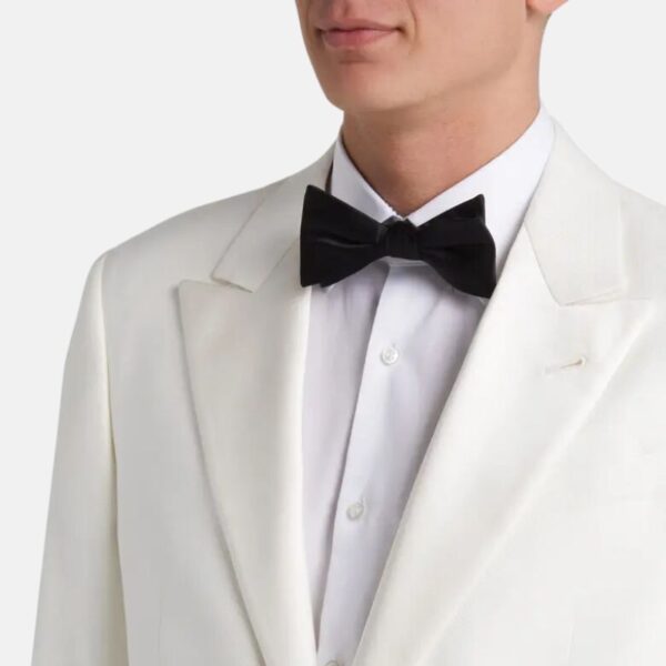 Mens White 2 Piece Peak Lapel Suit - Image 5