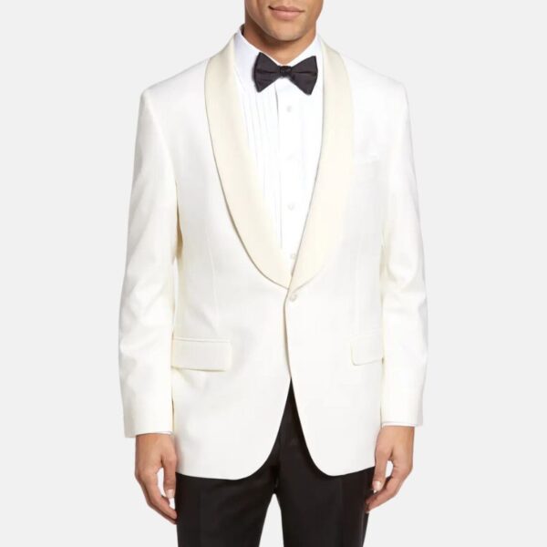 White Shawl Lapel Tuxedo Mens 2 Piece Suit